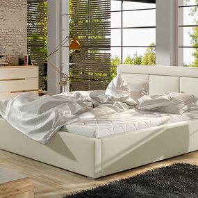 Čalúnená manželská posteľ s roštom Branco 200 - béžová