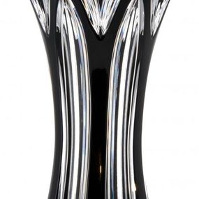 Krištáľová váza Lotos II, farba čierna, výška 205 mm