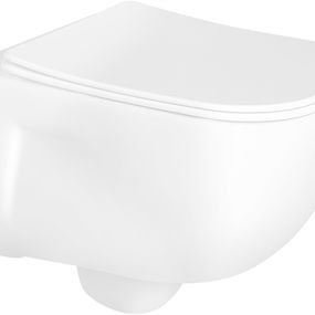 Závesné WC MARGO RIMLESS - biele + Duroplast sedátko slimplus