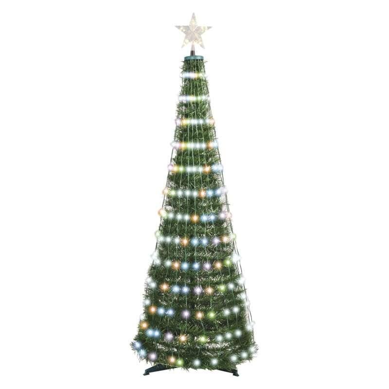 Emos LED vianočný stromček so svetelnou reťazou a hviezdou, 1.8m, vnútorný, ovládač, časovač, RGB D5AA03
