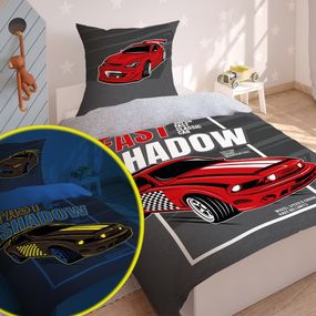 DomTextilu Bavlnené detské posteľné obliečky s motívom auta 2 časti: 1ks 140 cmx200 + 1ks 70 cmx80 Sivá 70x80 cm 25537-149894
