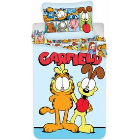 BrandMac · Posteľné obliečky do detskej postieľky kocúr Garfield - 100% bavlna - 40 x 60 + 100 x 135 cm