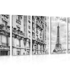 5-dielny obraz retro Paríž