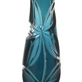 Krištáľová váza Linda, farba azúrová, výška 180 mm