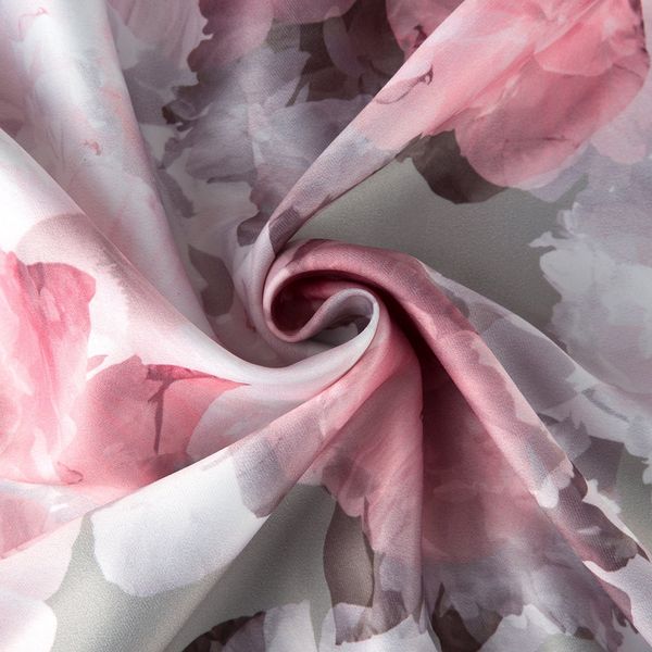 Ružový vintage záves na štipce s motívom kvetov
