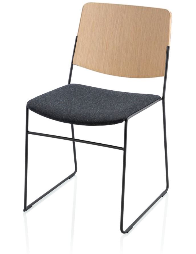 Fornasarig - Dubová stolička LINK 60X s čalúneným sedadlom