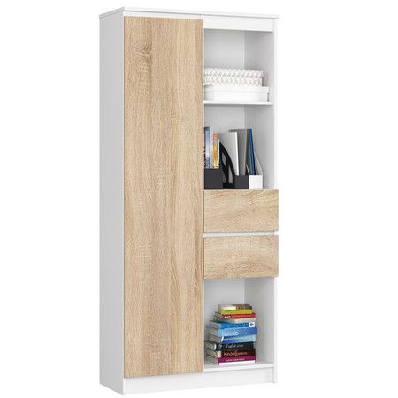 Regál R 80cm CLP R15 biela/dub sonoma