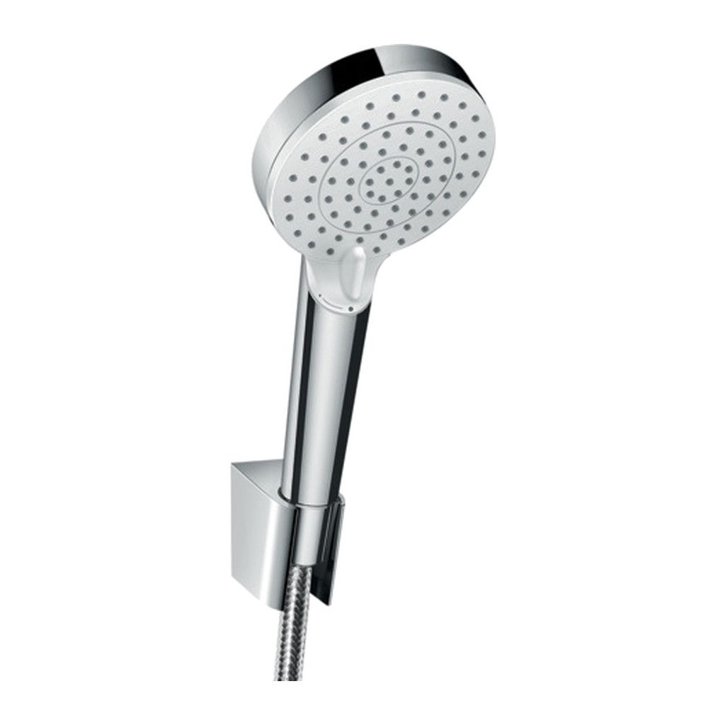 Hansgrohe Crometta - Sada so sprchovým držiakom Vario EcoSmart 9 l/min so sprchovou hadicou 160 cm, biela/chróm 26694400