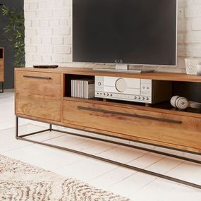 LuxD Dizajnový TV stolík Malakai 165 cm prírodný - akácia