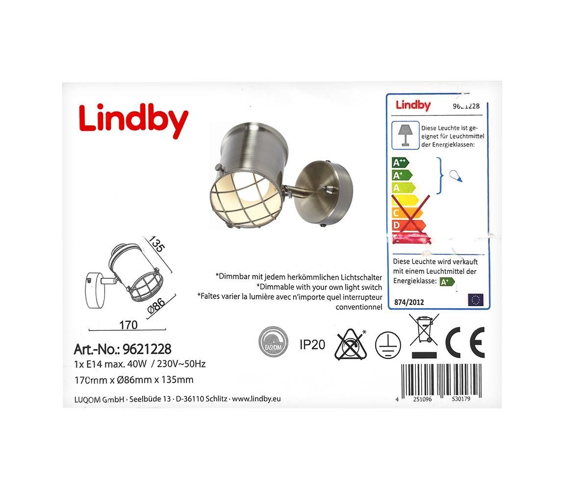 Lindby - LED Stmievateľné nástenné svietidlo EBBI 1xE14/5W/230V