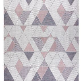 Dywany Łuszczów Kusový koberec Sion Sisal Triangles B3006A ecru/pink – na von aj na doma - 200x290 cm