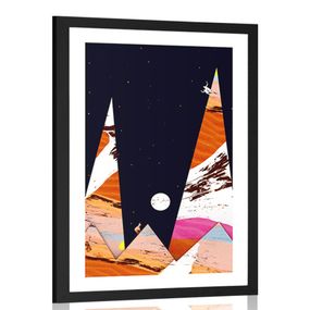 Plagát s paspartou pyramídy blízkeho východu - 30x45 black