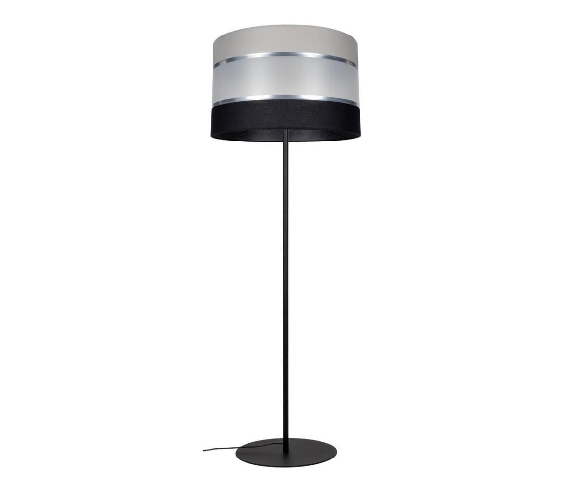 Stojacia lampa CORAL 1xE27/60W/230V čierna/šedá