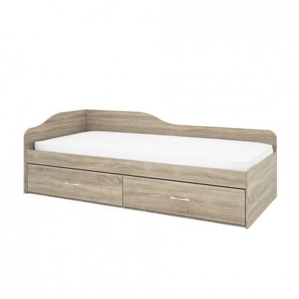 Drevená posteľ Arkadia 90x200 cm, 2x zásuvka, sonoma,bez matraca