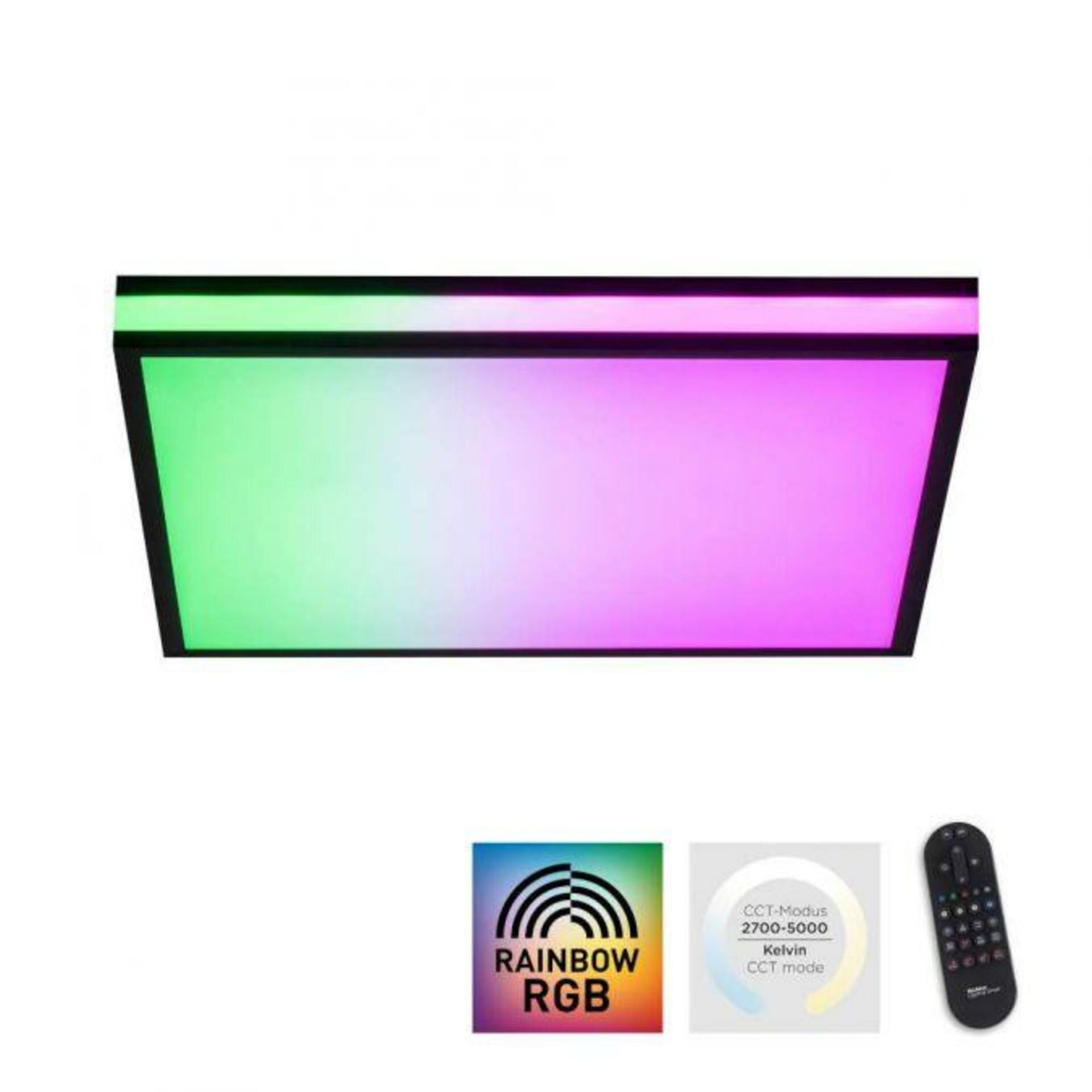 PAUL NEUHAUS LEUCHTEN DIREKT LED stropní svítidlo 45x45, černá, hranaté, RGB Dreamcolor, stmívatelné, panel RGB+2700-5000K