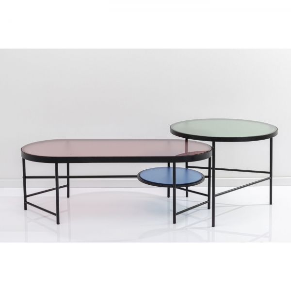 KARE Design Konferenční stolek Rainbow (set 2 kusů)