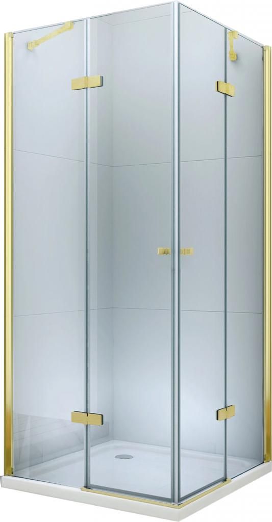 MEXEN/S - Roma Duo sprchovací kút 80 x 70 cm, transparent, zlatá 854-080-070-50-00-02
