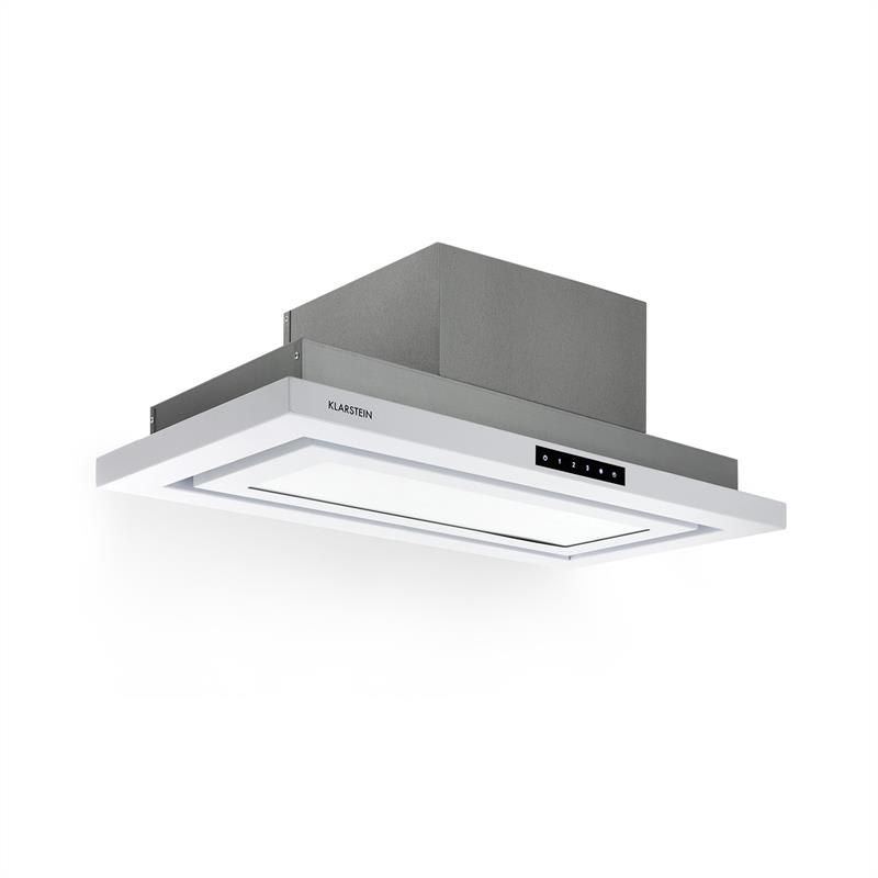 Klarstein Lumiera, digestor, LED, 70 cm, energetická trieda A, 750 m³/h, 3 úrovne, biely