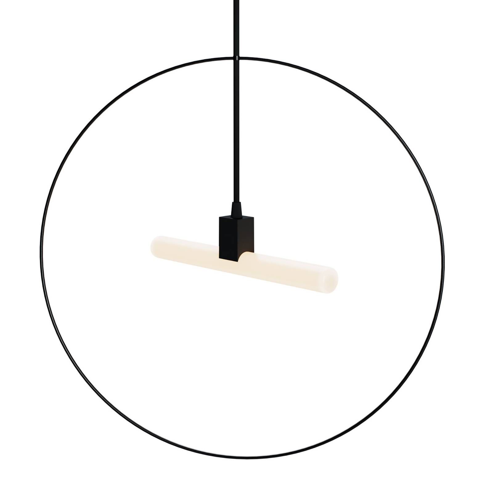 Segula SEGULA závesné svietidlo Compass so širokým kruhom, Obývacia izba / jedáleň, oceľ, S14d, 20W