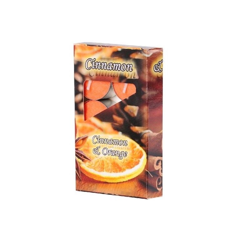 TEA LIGHTS CAJOVE VONNE LIS. SVIECKY 6KS CINNAMON AND ORANGE