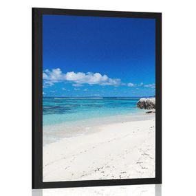 Plagát pláž Anse Source - 60x90 black