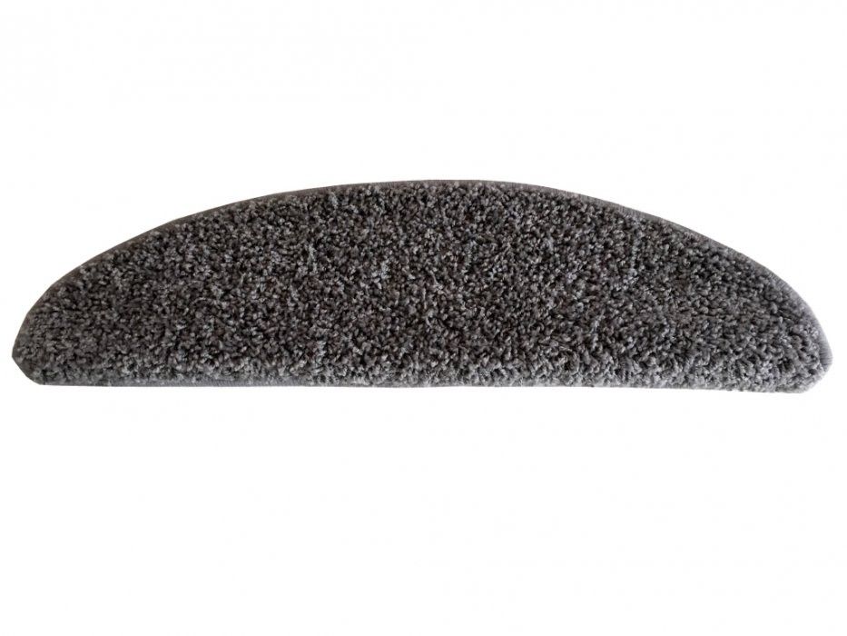 Vopi koberce Nášľapy na schody šedý Color shaggy polkruh - 24x65 půlkruh (rozměr včetně ohybu)