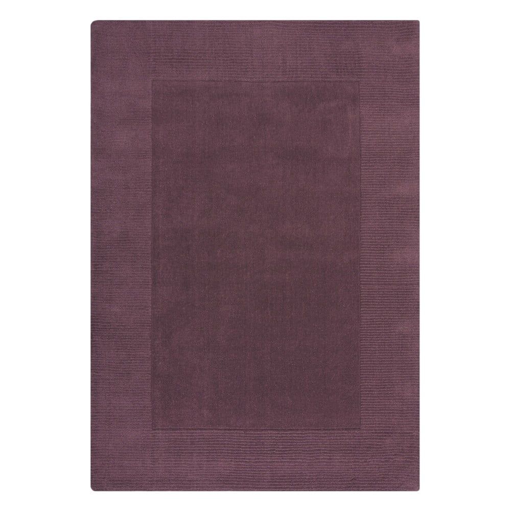 Tmavofialový ručne tkaný vlnený koberec 160x230 cm Border – Flair Rugs