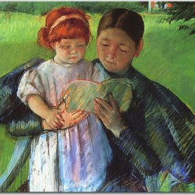 Nurse Reading to a Little Girl Obraz zs17610