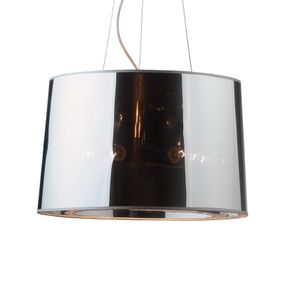 Ideallux Závesná lampa London Cromo, výškovo nastaviteľná, Obývacia izba / jedáleň, PVC fólia, kov, E27, 60W, K: 32cm