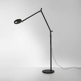 Artemide Demetra Reading stojaca LED 927 čierna, Obývacia izba / jedáleň, hliník, plast, oceľ, 8W, K: 155cm