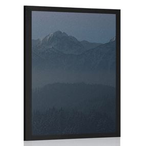 Plagát spln mesiaca nad horami - 60x90 black