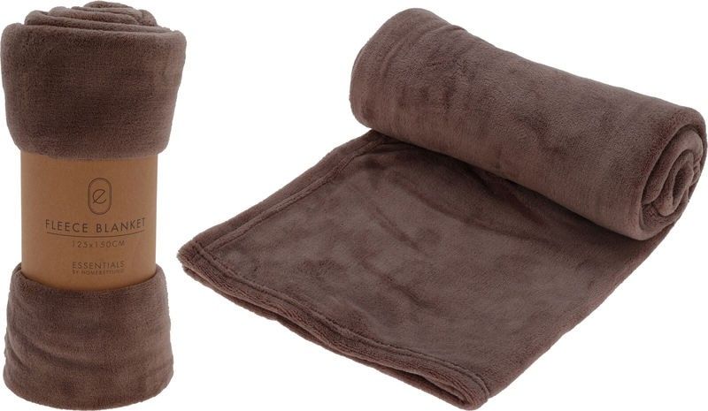 HOMESTYLING Deka fleece 125 x 150 cm ESSENTIALS šedohnědá KO-HZ1011800