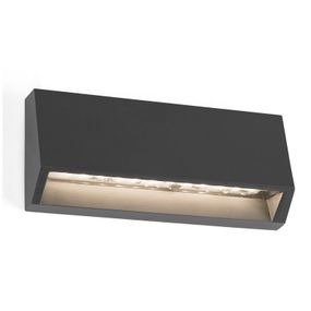 FARO BARCELONA Hranaté vonkajšie LED svietidlo Must šírka 15, 8 cm, polykarbonát, 3W, L: 15.8 cm, K: 7cm