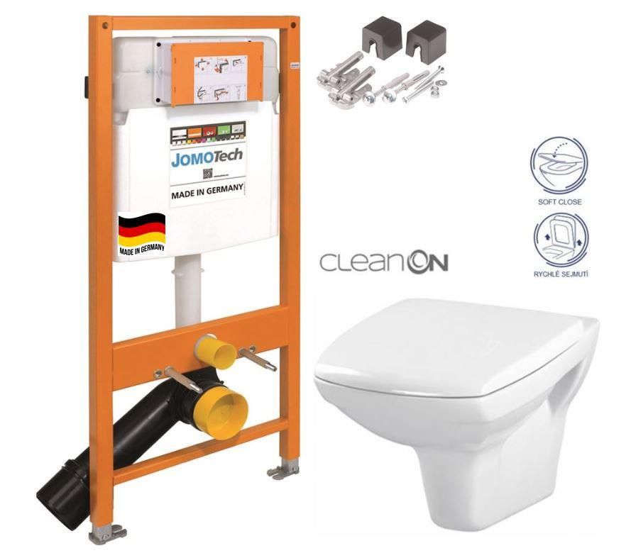 JOMOTech modul pre závesné WC bez sedátka + WC CERSANIT CLEANON CARINA + SEDADLO 174-91100700-00 CA2