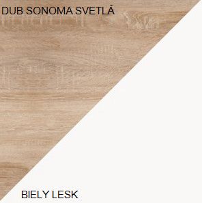 WIP VIKI 05 Dub sonoma svetlá / biely lesk