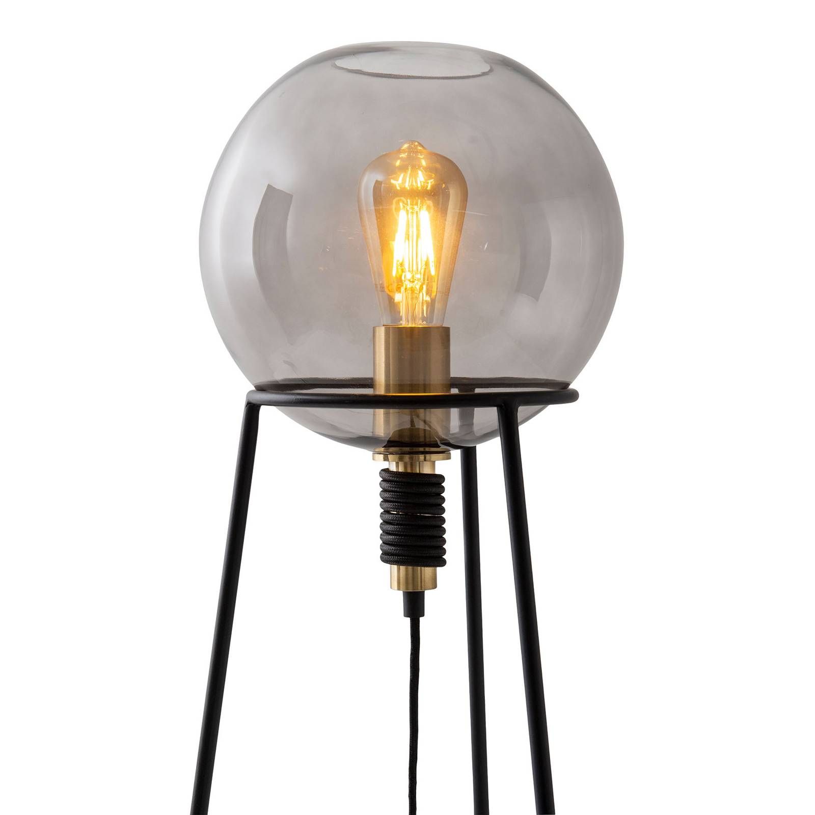 Näve Stolná lampa Stelo tienidlo tvar sklenenej gule, Obývacia izba / jedáleň, železo, hliník, sklo, E27, 40W, K: 71cm