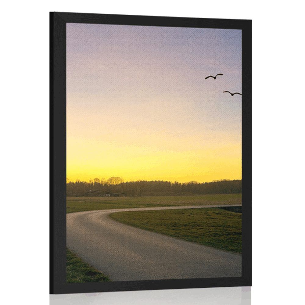 Plagát očarujúci západ slnka - 40x60 black