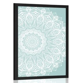 Plagát Mandala harmónie na modrom pozadí - 40x60 black