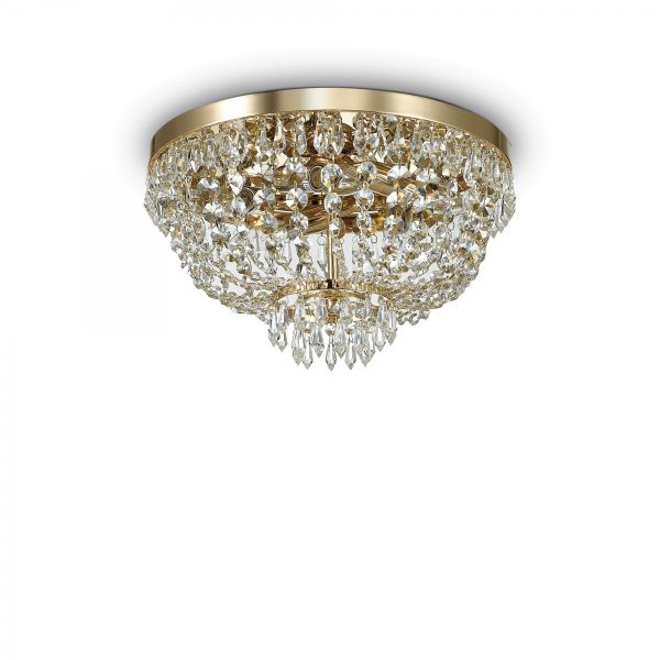 prisadené stropné svietidlo Ideal lux CAESAR 114675 - transparentný / zlatá