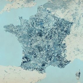 Franc Blue Map - fototapeta FXL3343