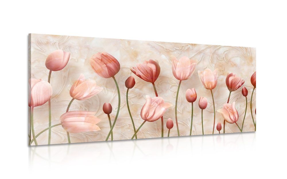 Obraz staroružové tulipány - 120x60