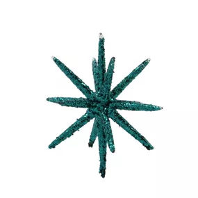 House Doctor Sklenená vianočná ozdoba Spike Green Glitter 7,5 cm