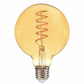 WELEDU LED dekorativní žárovka filament G80 E27 4W čirá stmívatelná 2200K Amber