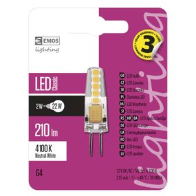 Emos LED žiarovka ZQ8621 JC 2W G4 210lm 4100K