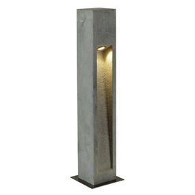 SLV BIG WHITE ARROCK STONE, venkovní stojací lampa, LED, 3000K, hranatá, šedý kámen, D/Š/V 12/12/75 cm, max. 6 W 231371