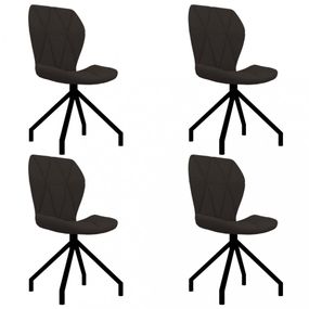 Jedálenská stolička 4 ks umelá koža Dekorhome Hnedá