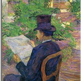 Desire Dehau Reading a Newspaper in the Garden Obraz zs16835