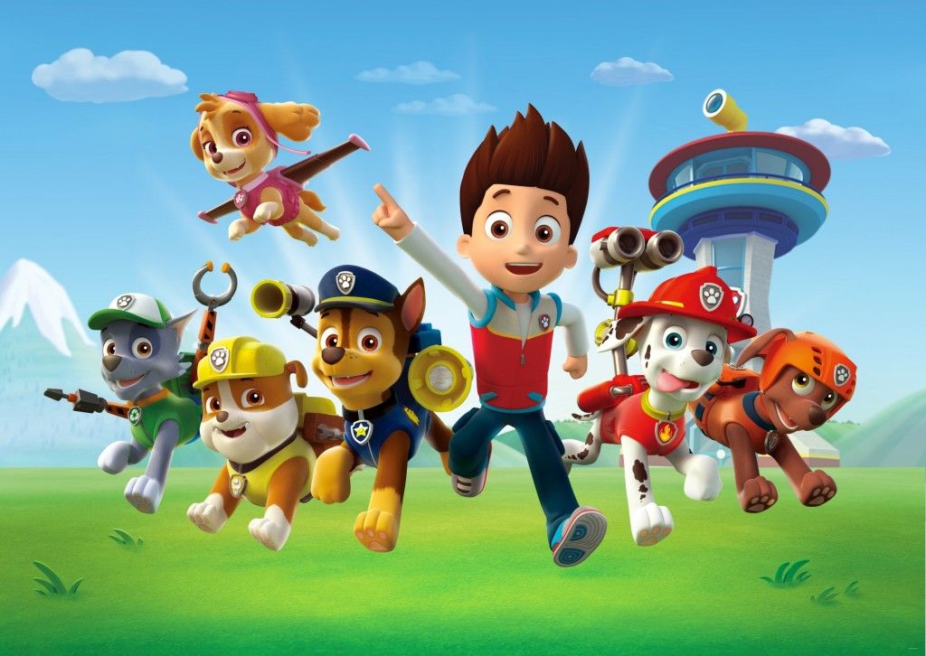 FTDs1957 Detská papierová fototapety AG Design Paw Patrol, veľkosť 255 x 180 cm