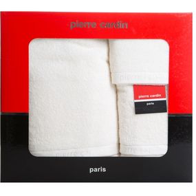 DomTextilu Vysoko kvalitná smotanovo biela sada uterákov PIERRE CARDIN 30X50 cm krémová EURPIER-3-EVI-K