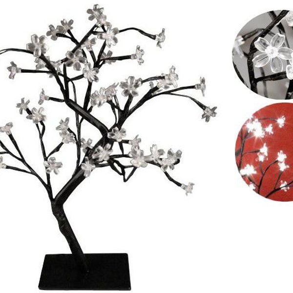 Nexos 28300 Dekoratívne LED osvetlenie - strom s kvetmi - 45 cm, studená biela